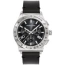 Salvatore Ferragamo 1927 Chrono Analog Black Dial Black Leather Strap Watch for Men - SFKZ00123