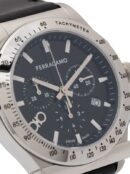 Salvatore Ferragamo 1927 Chrono Analog Black Dial Black Leather Strap Watch for Men - SFKZ00123