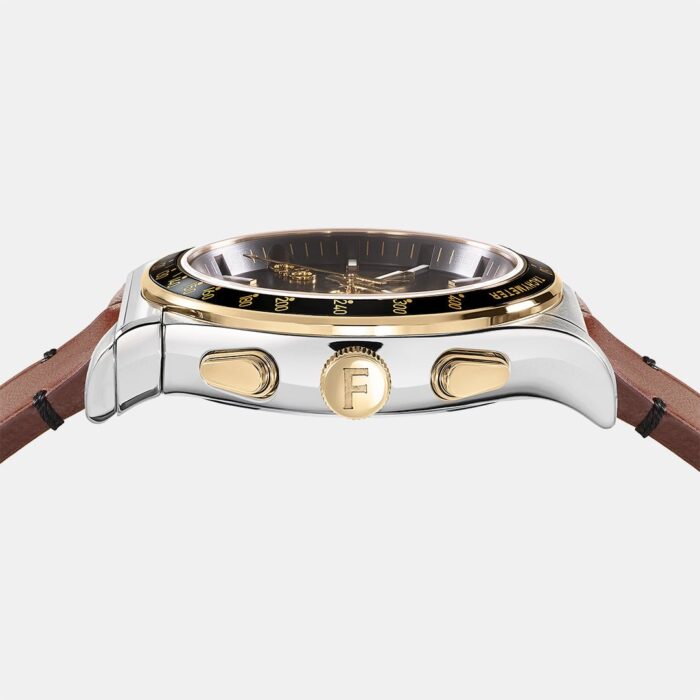 Salvatore Ferragamo 1927 Chrono Analog Black Dial Brown Leather Strap Watch for Men - SFKZ00323 - Image 3