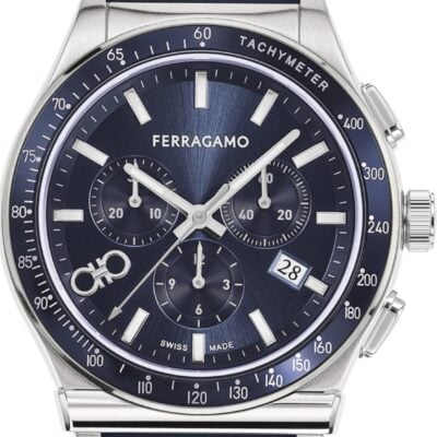 Salvatore Ferragamo 1927 Chrono Analog Navy Blue Dial Navy Blue Leather Strap Watch for Men - SFKZ00223