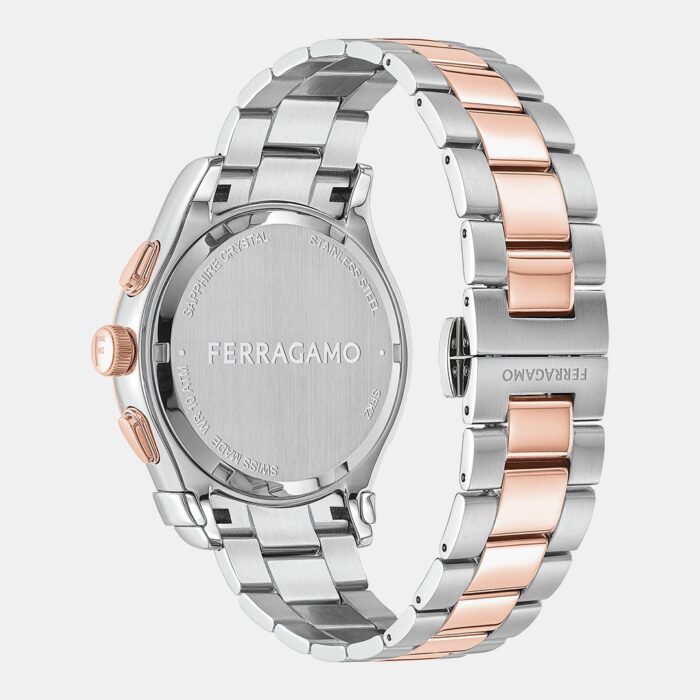 Salvatore Ferragamo 1927 Chrono Silver Dial Two Tone Steel Strap Watch for Men - SFKZ00623 - Image 6