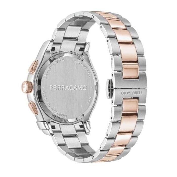 Salvatore Ferragamo 1927 Chrono Silver Dial Two Tone Steel Strap Watch for Men - SFKZ00623 - Image 7