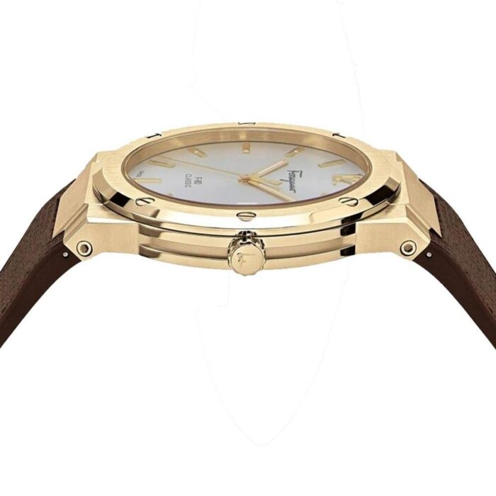 Salvatore Ferragamo Classic White Dial Brown Leather Strap Watch for Men - SFDT00819 - Image 4