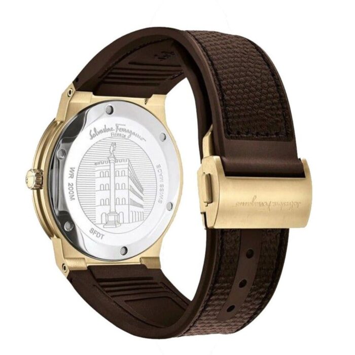 Salvatore Ferragamo Classic White Dial Brown Leather Strap Watch for Men - SFDT00819 - Image 5