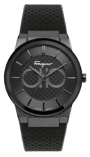 Salvatore Ferragamo Contemporary Sapphire Black Dial Black Silicone Strap Watch for Men - SFHP00320