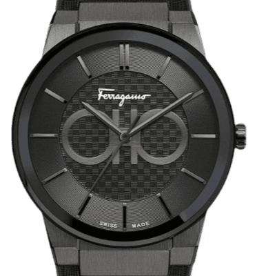 Salvatore Ferragamo Contemporary Sapphire Black Dial Black Silicone Strap Watch for Men - SFHP00320