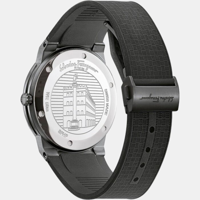 Salvatore Ferragamo Contemporary Sapphire Black Dial Black Silicone Strap Watch for Men - SFHP00320 - Image 6