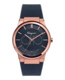 Salvatore Ferragamo Contemporary Sapphire Black Dial Black Silicone Strap Watch for Men - SFHP00420