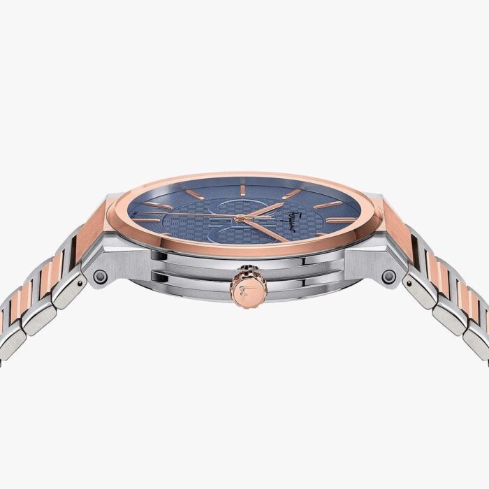 Salvatore Ferragamo Contemporary Sapphire Blue Dial Two Tone Steel Strap Watch for Men - SFHP007-20 - Image 3