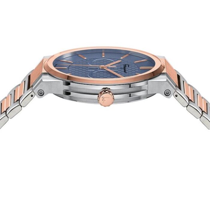 Salvatore Ferragamo Contemporary Sapphire Blue Dial Two Tone Steel Strap Watch for Men - SFHP007-20 - Image 5