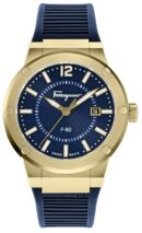 Salvatore Ferragamo F-80 Blue Dial Blue Rubber Strap Watch for Men - SFHY02822