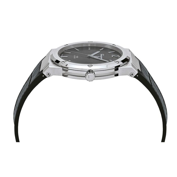 Salvatore Ferragamo F-80 Classic Black Dial Black Leather Strap Watch for Men - SFDT00219 - Image 3