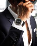Salvatore Ferragamo F-80 Classic Black Dial Black Leather Strap Watch for Men - SFDT00219