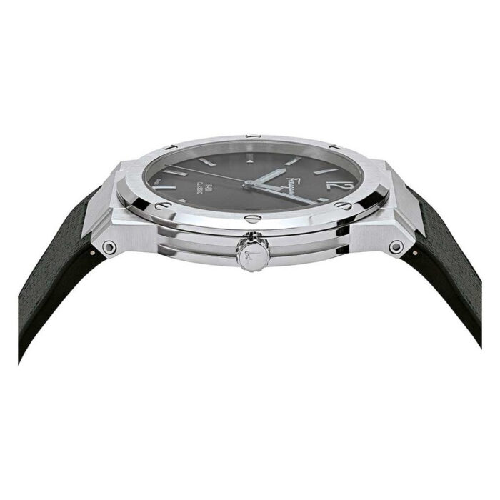 Salvatore Ferragamo F-80 Classic Black Dial Black Leather Strap Watch for Men - SFDT00619 - Image 2
