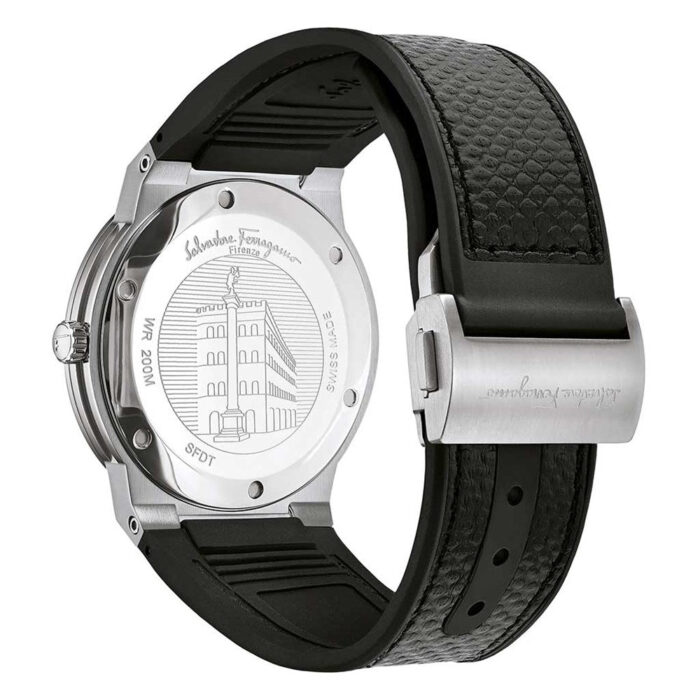 Salvatore Ferragamo F-80 Classic Black Dial Black Leather Strap Watch for Men - SFDT00619 - Image 3
