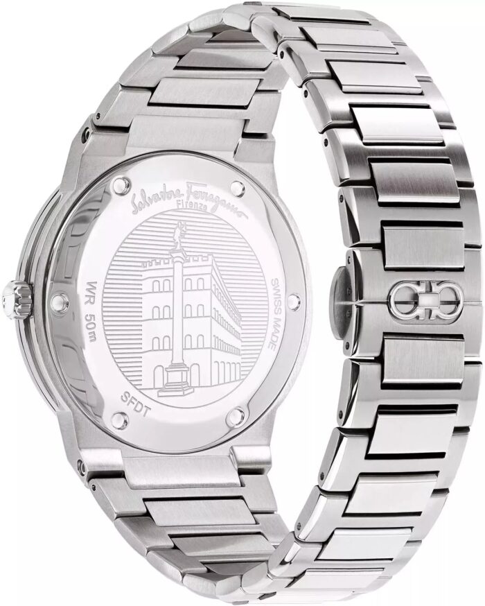 Salvatore Ferragamo F-80 Classic Black Dial Silver Steel Strap Watch for Men - SFDT00239 - Image 3