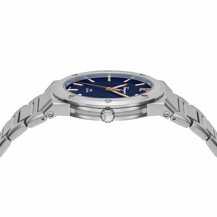 Salvatore Ferragamo F-80 Classic Black Dial Silver Steel Strap Watch for Men - SFDT02423 - Image 7