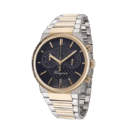 Salvatore Ferragamo F-80 Classic Black Dial Two Tone Steel Strap Watch for Men - SFME00921