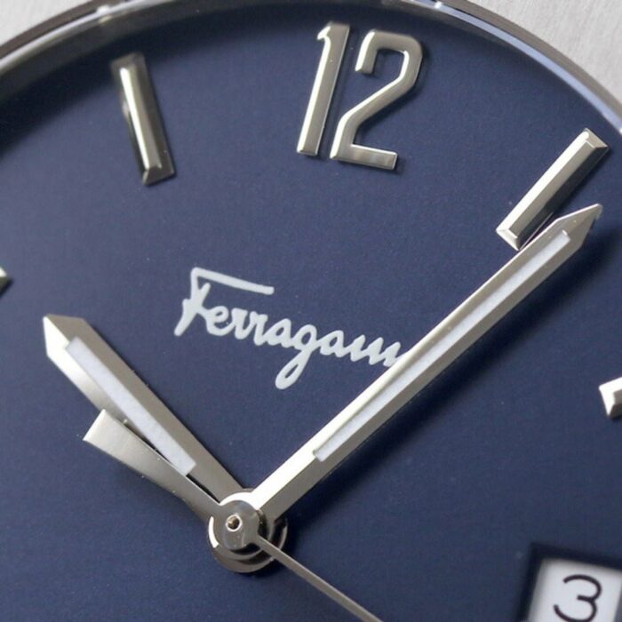 Salvatore Ferragamo F-80 Classic Blue Dial Silver Steel Strap Watch for Men - SFDT01320 - Image 3