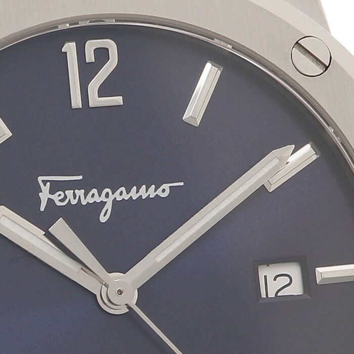 Salvatore Ferragamo F-80 Classic Blue Dial Silver Steel Strap Watch for Men - SFDT01320 - Image 4