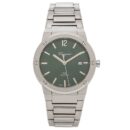 Salvatore Ferragamo F-80 Classic Green Dial Silver Steel Strap Watch for Men - SFDT02123
