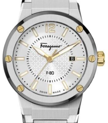 Salvatore Ferragamo F-80 Classic Silver Dial Silver Steel Strap Watch for Men - SFHY02922