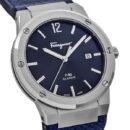 Salvatore Ferragamo F-80 Classics Blue Dial Blue Leather Strap Watch for Men - SFDT00719