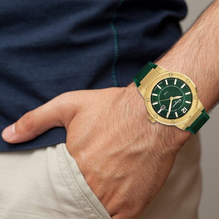 Salvatore Ferragamo F-80 Green Dial Green Rubber Strap Watch for Men - SFHY02022 - Image 5