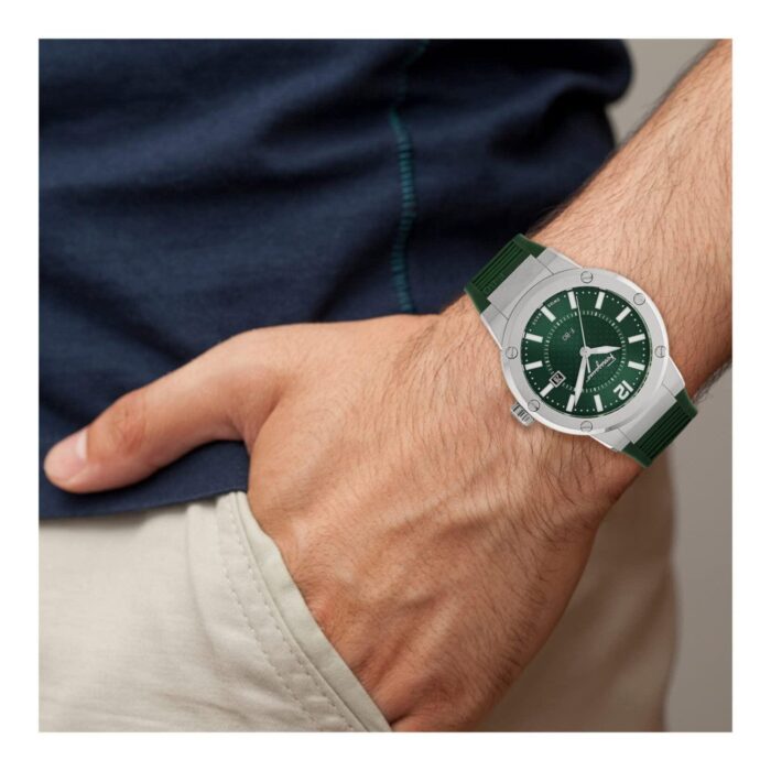Salvatore Ferragamo F-80 Green Dial Green Rubber Strap Watch for Men - SFHY02722 - Image 4