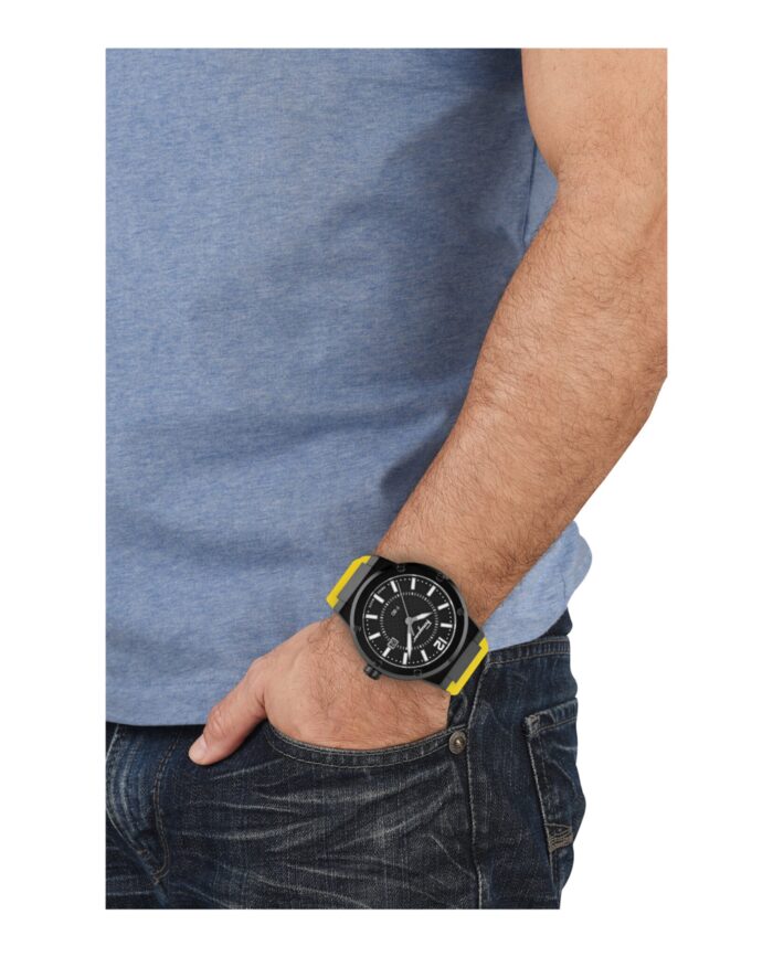 Salvatore Ferragamo F-80 Quartz Black Dial Yellow Rubber Strap Watch for Men - SFHY01522 - Image 8