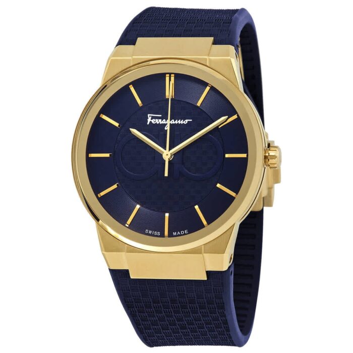 Salvatore Ferragamo Sapphire Blue Dial Blue Rubber Strap Watch for Men - SFHP00220 - Image 3