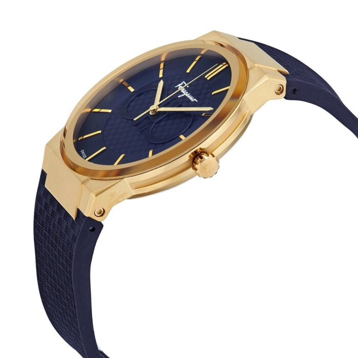 Salvatore Ferragamo Sapphire Blue Dial Blue Rubber Strap Watch for Men - SFHP00220 - Image 8