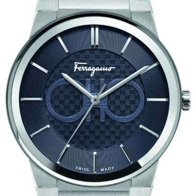 Salvatore Ferragamo Sapphire Blue Dial Silver Steel Strap Watch for Men - SFHP006-20