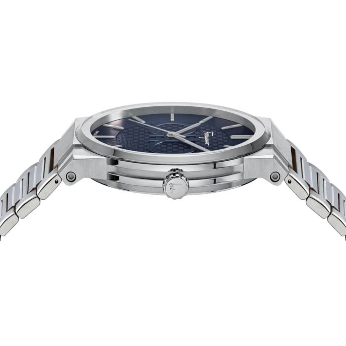 Salvatore Ferragamo Sapphire Blue Dial Silver Steel Strap Watch for Men - SFHP006-20 - Image 2