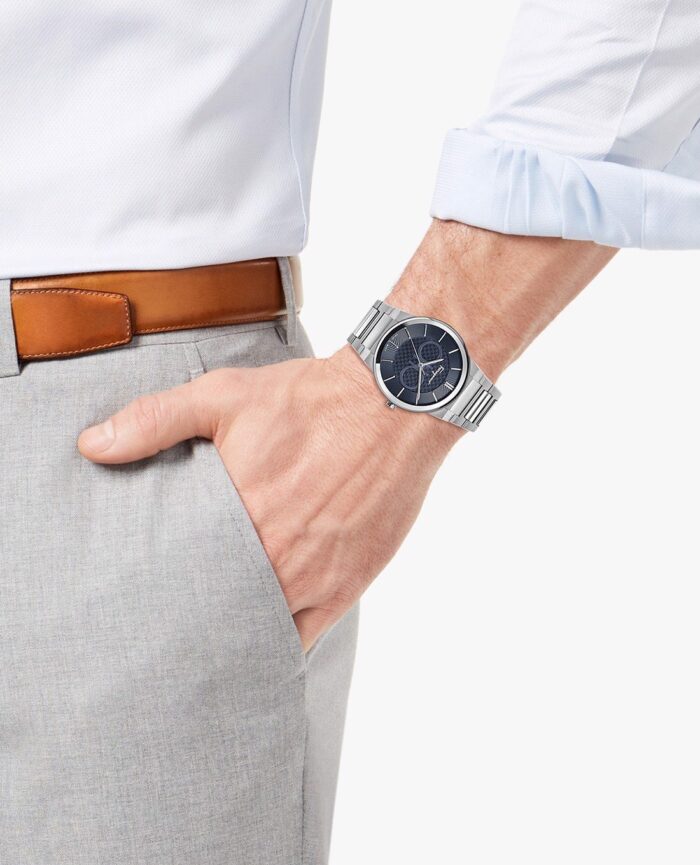 Salvatore Ferragamo Sapphire Blue Dial Silver Steel Strap Watch for Men - SFHP006-20 - Image 5