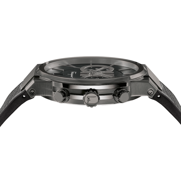 Salvatore Ferragamo Sapphire Chrono Black Dial Black Rubber Strap Watch for Men - SFME00621 - Image 7