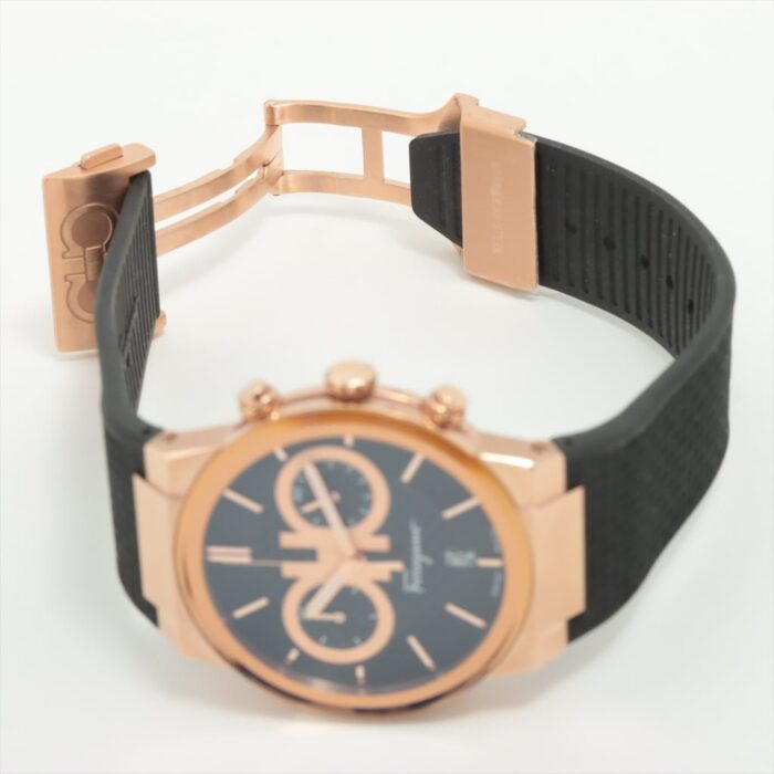 Salvatore Ferragamo Sapphire Chrono Black Dial Black Rubber Strap Watch for Men - SFME00721 - Image 5