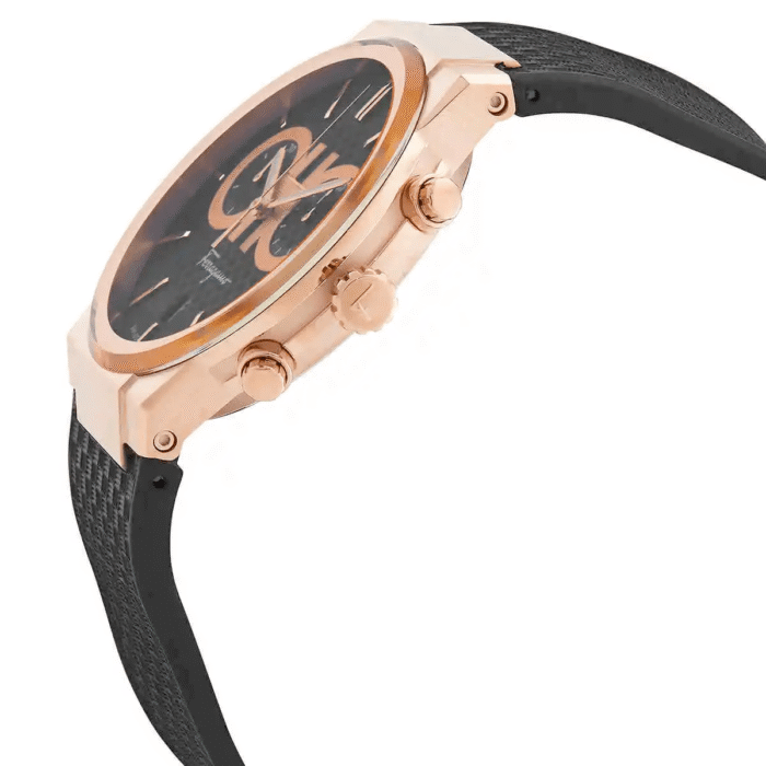 Salvatore Ferragamo Sapphire Chrono Black Dial Black Rubber Strap Watch for Men - SFME00721 - Image 7