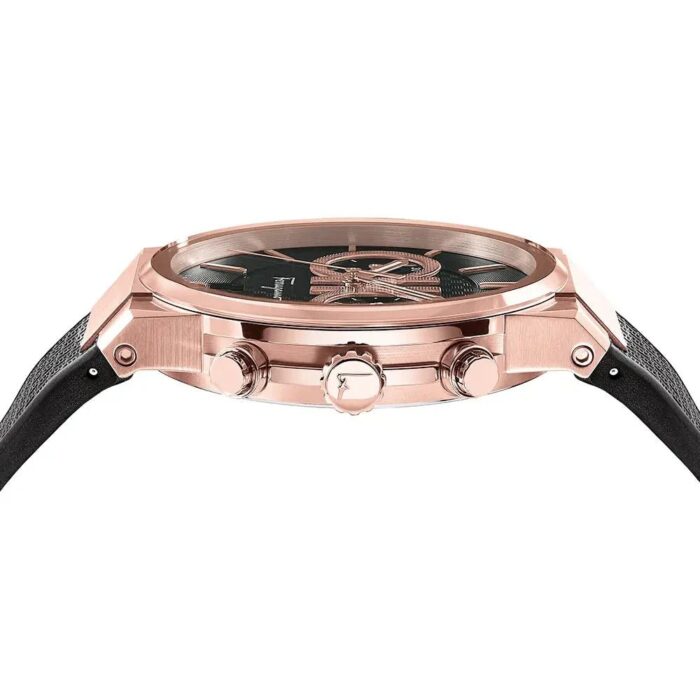 Salvatore Ferragamo Sapphire Chrono Black Dial Black Rubber Strap Watch for Men - SFME00721 - Image 8