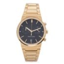 Salvatore Ferragamo Sapphire Chrono Black Dial Gold Steel Strap Watch for Men - SFME01323