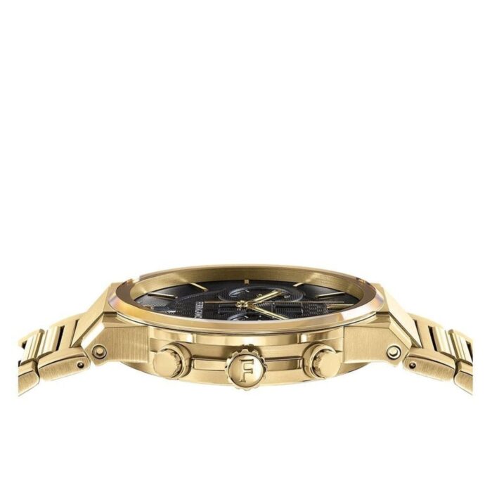 Salvatore Ferragamo Sapphire Chrono Black Dial Gold Steel Strap Watch for Men - SFME01323 - Image 4