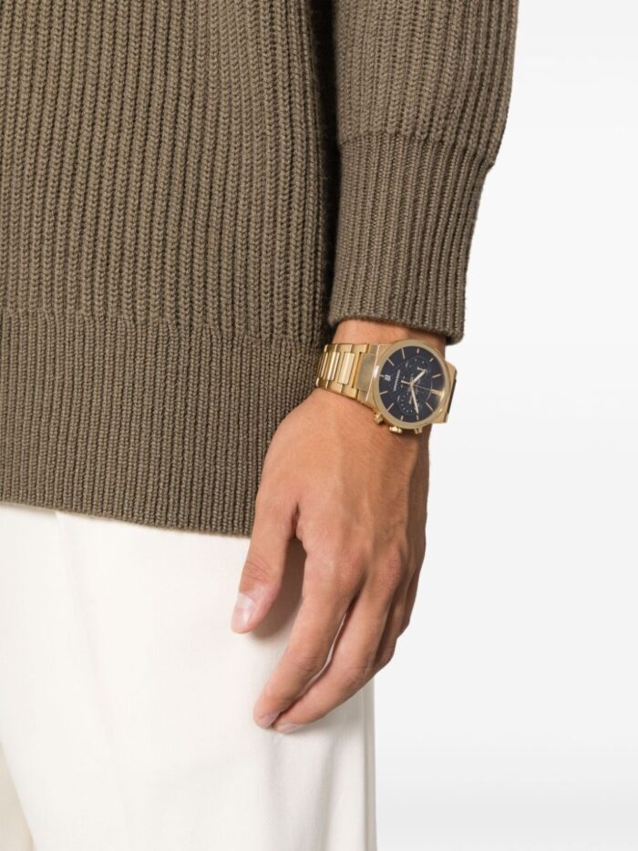 Salvatore Ferragamo Sapphire Chrono Black Dial Gold Steel Strap Watch for Men - SFME01323 - Image 7