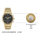 Salvatore Ferragamo Sapphire Chrono Black Dial Gold Steel Strap Watch for Men - SFME01323