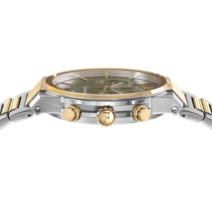 Salvatore Ferragamo Sapphire Chrono Black Dial Two Tone Steel Strap Watch for Men - SFME01223 - Image 5