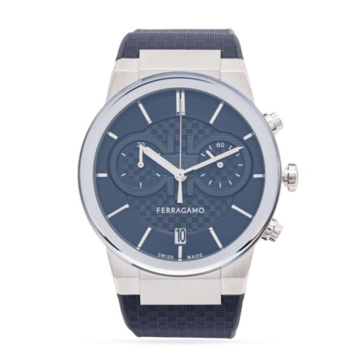 Salvatore Ferragamo Sapphire Chrono Blue Dial Blue Rubber Strap Watch for Men - SFME00923 - Image 2