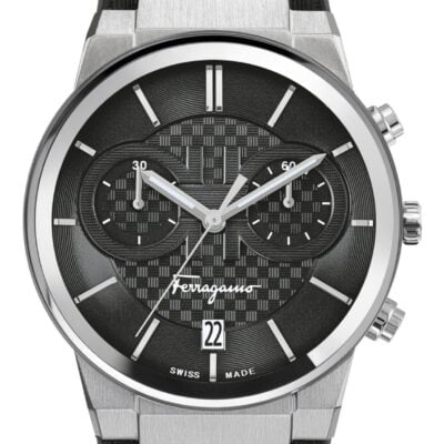 Salvatore Ferragamo Sapphire Chronograph Black Dial Black Silicone Strap Watch for Men - SFME00121