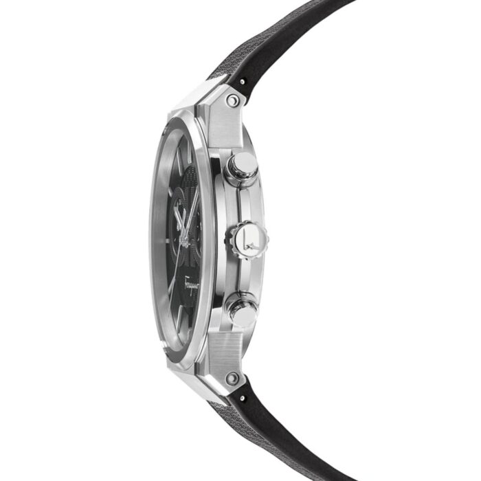 Salvatore Ferragamo Sapphire Chronograph Black Dial Black Silicone Strap Watch for Men - SFME00121 - Image 2