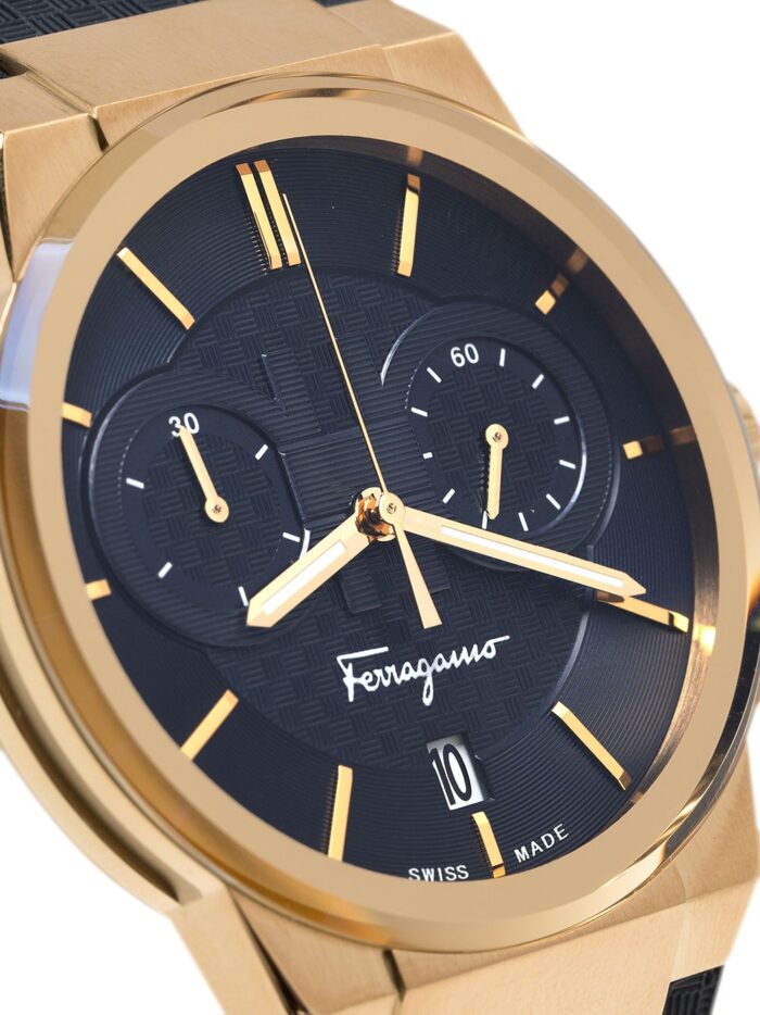 Salvatore Ferragamo Sapphire Chronograph Blue Dial Blue Silicone Strap Watch for Men - SFME00221 - Image 4