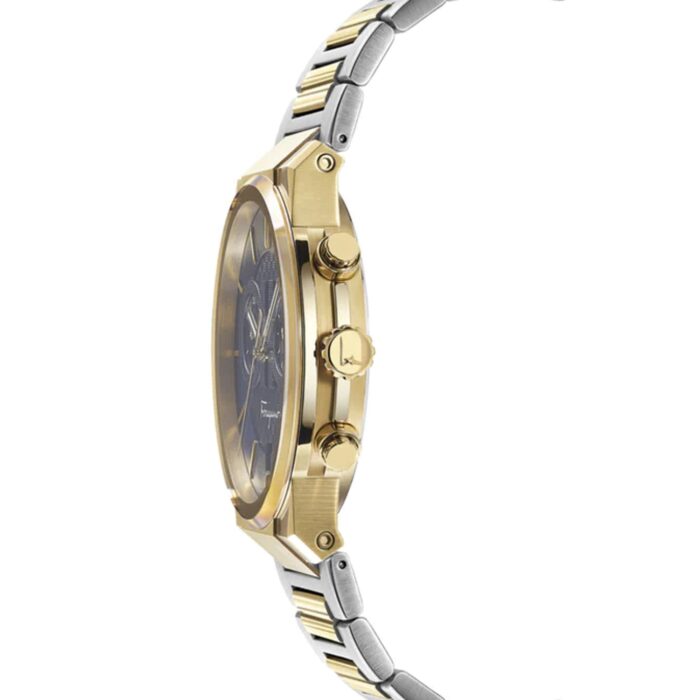 Salvatore Ferragamo Sapphire Chronograph Blue Dial Two Tone Steel Strap Watch for Men - SFME00521 - Image 5