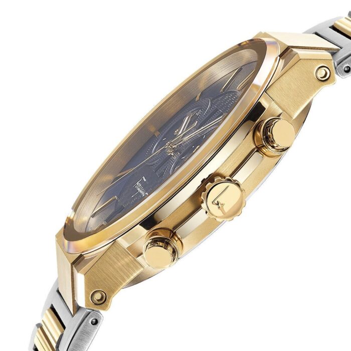 Salvatore Ferragamo Sapphire Chronograph Blue Dial Two Tone Steel Strap Watch for Men - SFME00521 - Image 8